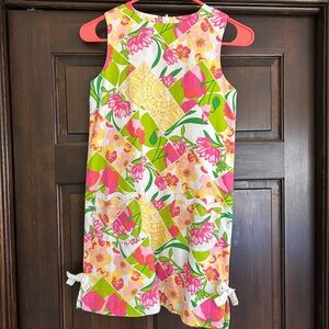 Lilly Pulitzer Pink and Green Ruffled Sheath Dress